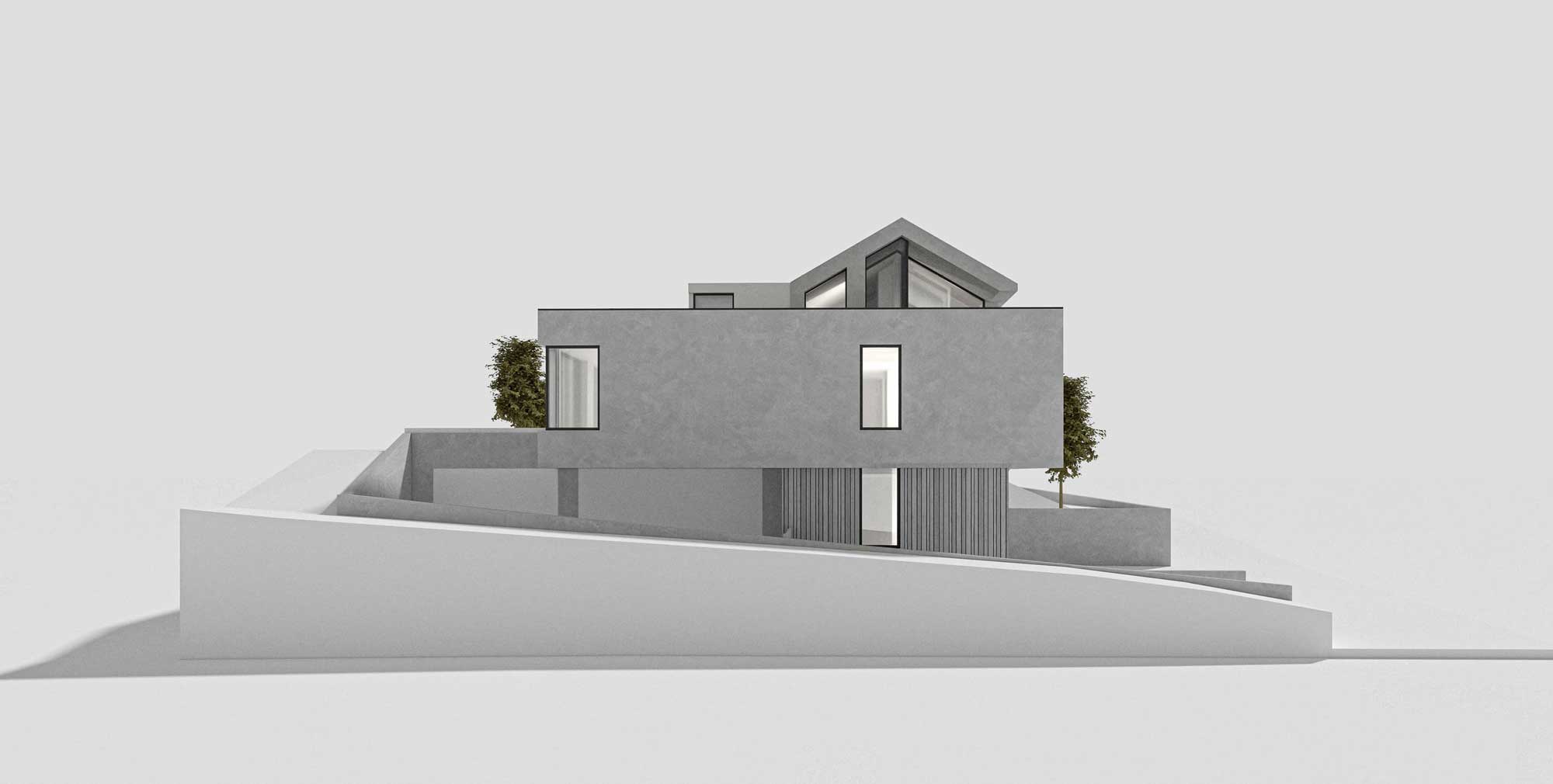 Haus Visualisierung Frontalansicht | Haus planen Tirol | Familie | Architekt finden