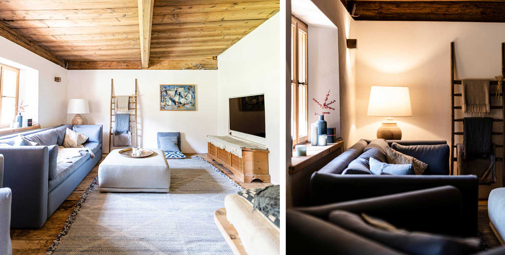 Couch in Wohnberich | Lichteffekte | Haus Renovierung in Kitzbühel