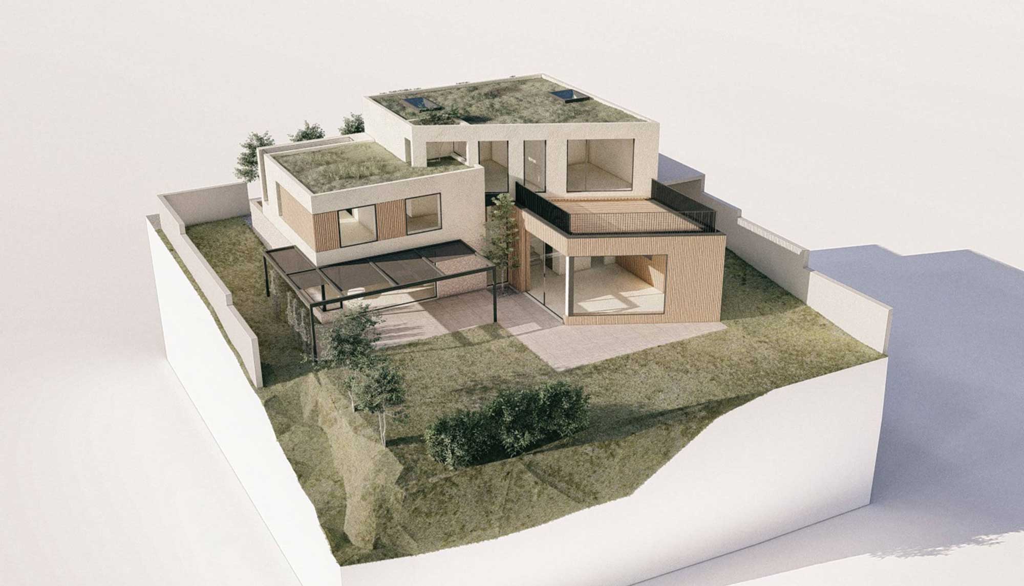 Architekturbüro Innsbruck Land | Hausbau Ideen, mediterrander Look | Visualisierung Haus