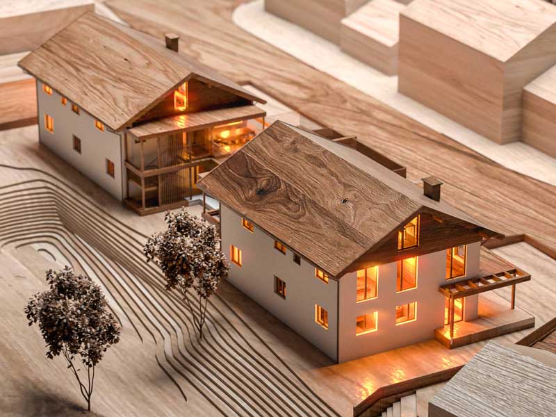 Visualisierung eines Doppelhauses von SNOW Architektur