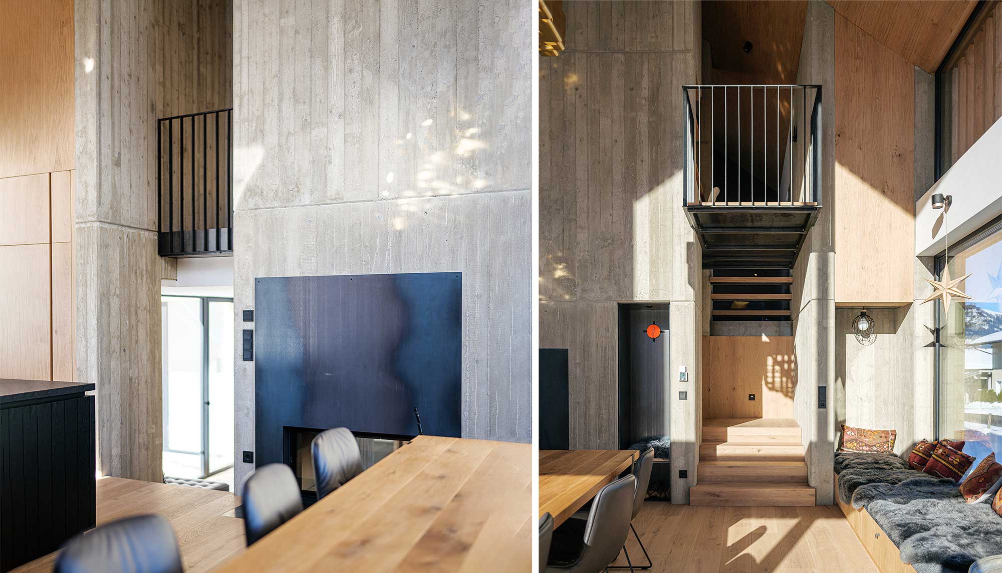 Sichtbeton im Innenraumdesign | Moderne Bauweise | Kombination aus Holz und Beton | Architekturprojekt in Kitzbühel, Tirol