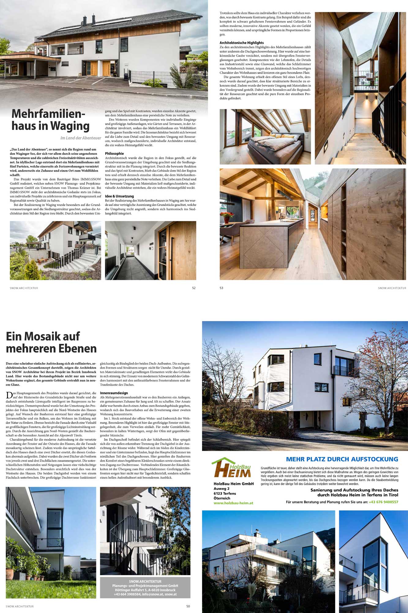 RB Illustrierte Dezember 2020 | Projekte von SNOW Architektur Österreich | Wohnen im Einklang mit der Natur im Fokus