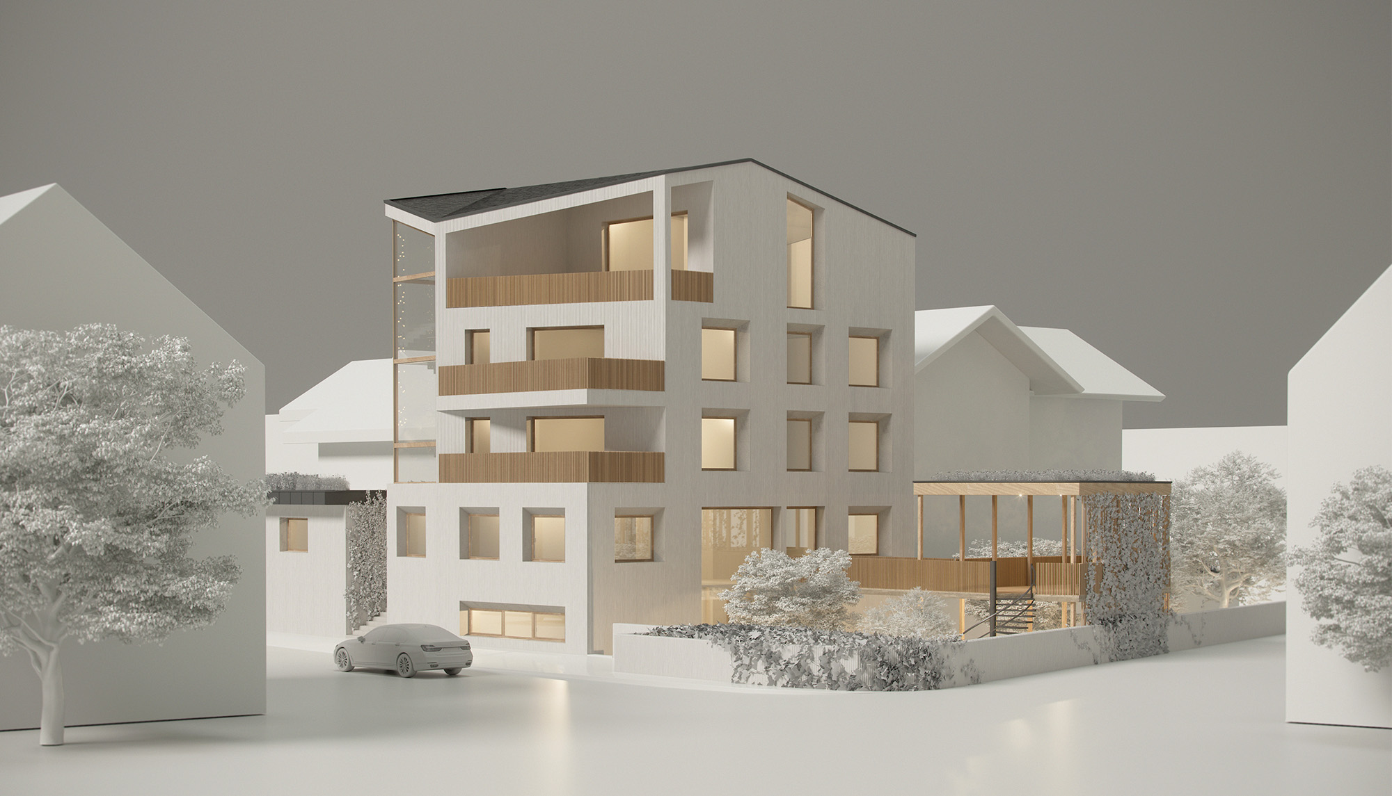 Neugestaltung der Architektur eines Hotels in Vorarlberg | Frontansicht