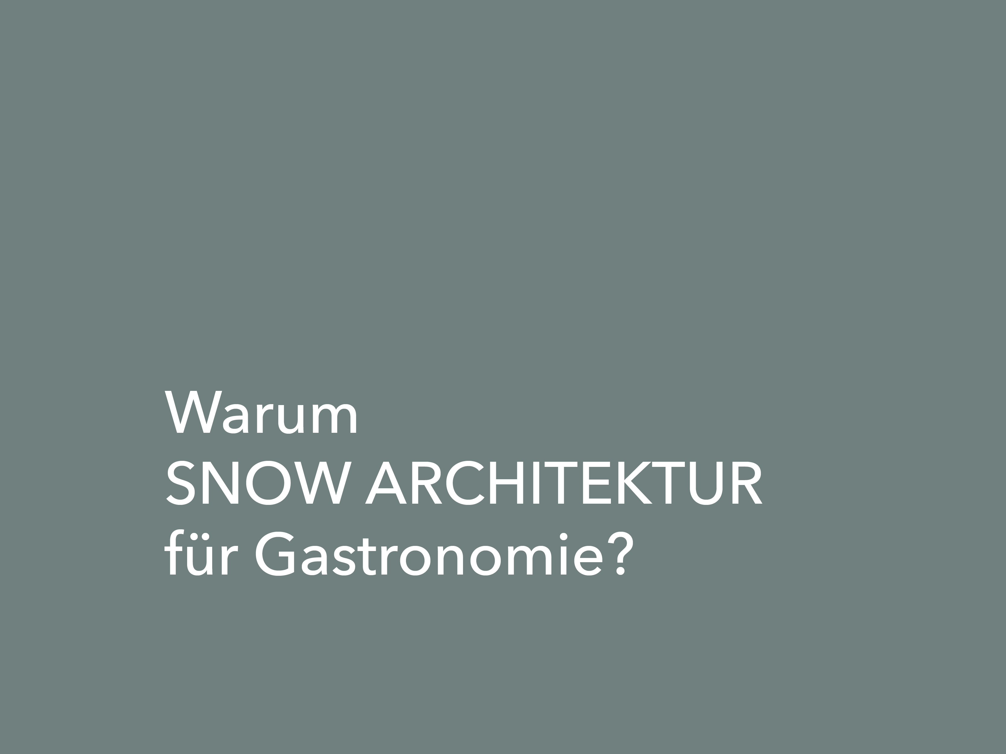 Architekt für Gastronomie | SNOW ARCHITEKTUR