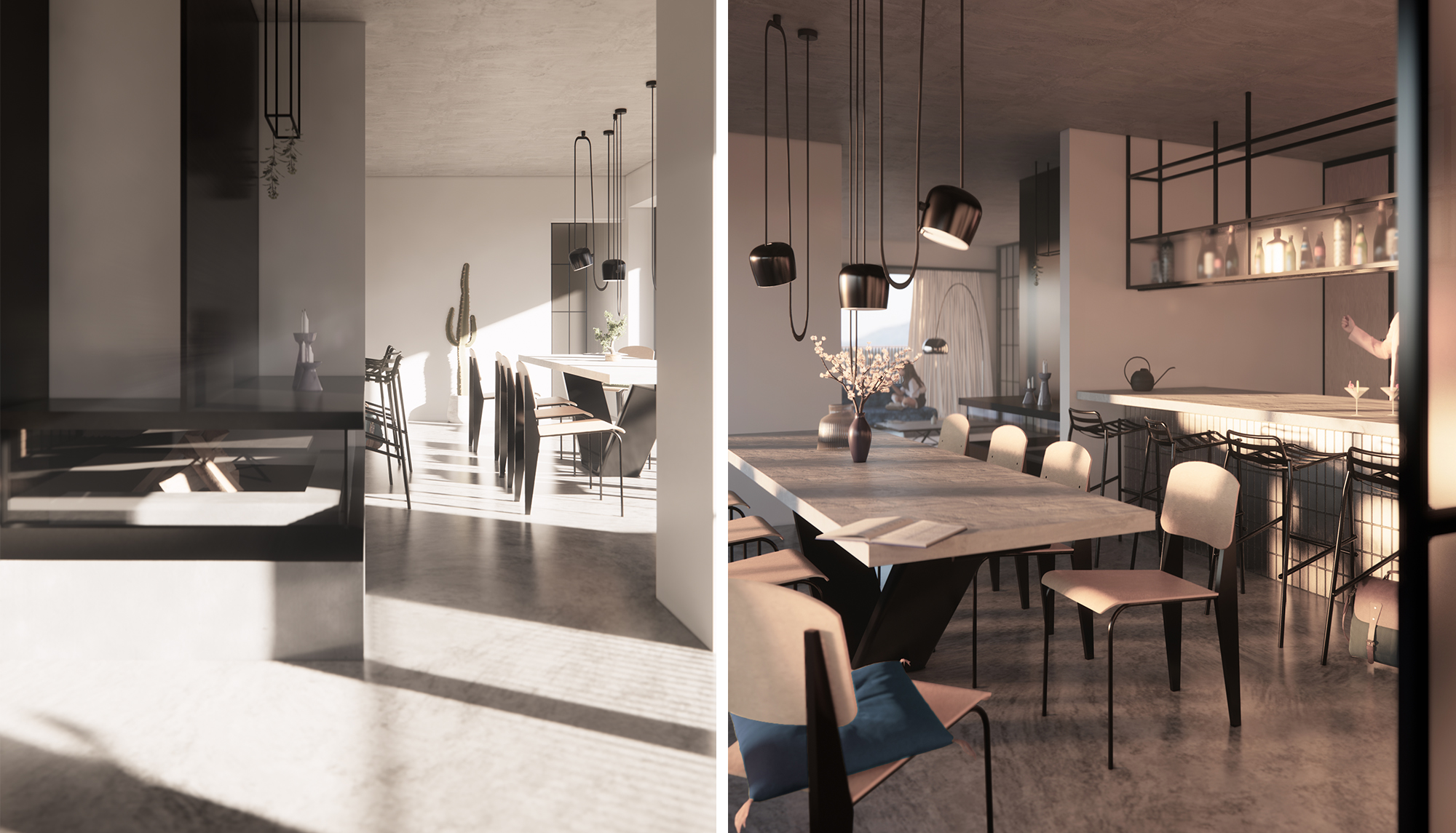Apartment Design | offener Kochbereich | industriell und minimalistisch | SNOW ARCHITEKTUR
